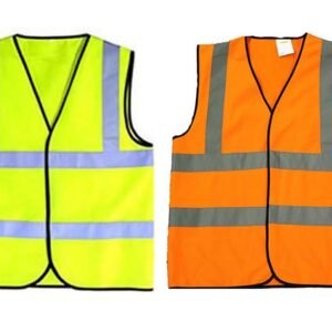 High visibility reflective safety jacket for industrial and road workers