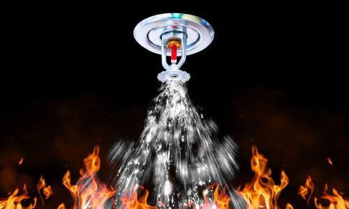 Image,Of,Fire,Sprinkler.,Fire,Sprinkler,Spraying