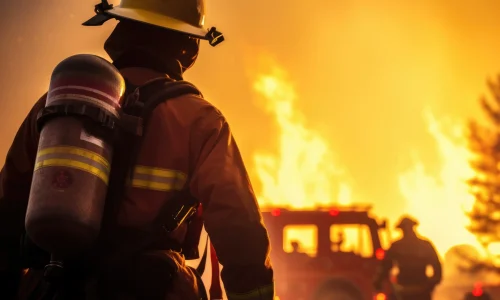 back-view-firefighters-trying-put-out-wildfire