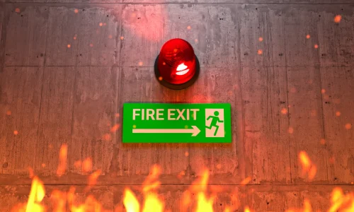 emergency-exit-sign-with-siren-light-direction-emergency-exit